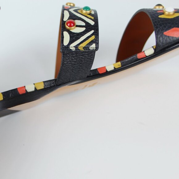 NEW VALENTINO Runway Tribal Stud Sandals | Boho Flat Sandals for Summer - Picture 10 of 16